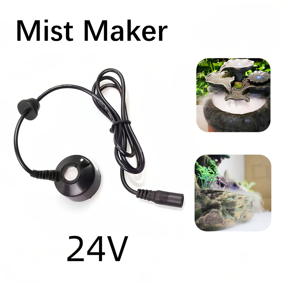 جهاز ترطيب الهواء بتقنية الضباب القوية مع فوهة قابلة للتعديل - تصميم صغير الحجم لخزانات الأسماك، تراريومات الثدييات، ترطيب الهواء المنزلي، جهاز ترطيب الهواء للثدييات، تأثير الضباب الطبيعي، بناء متين