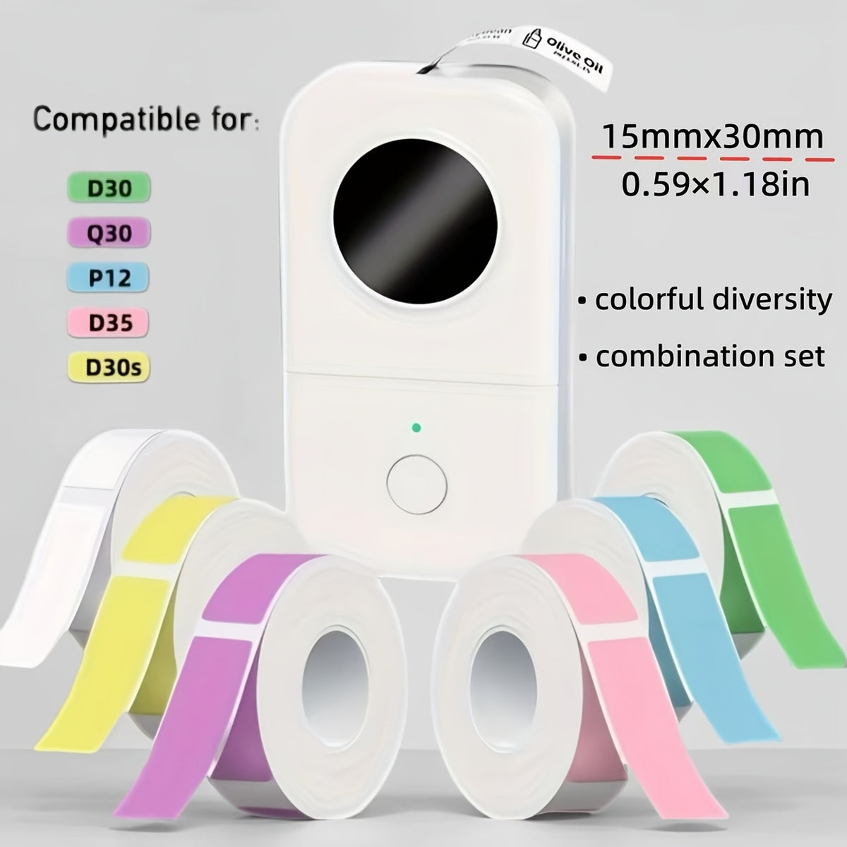 ملصق شريط ملصقات مقاوم للماء، 6 لفة (160 قطعة) - سهل التقط، طباعة شفافة، مناسب للمدارس، الزجاجات، صندوق الغداء، إلخ. - متوافق مع آلة ملصقات D30/Q30، متين ولون ثابت