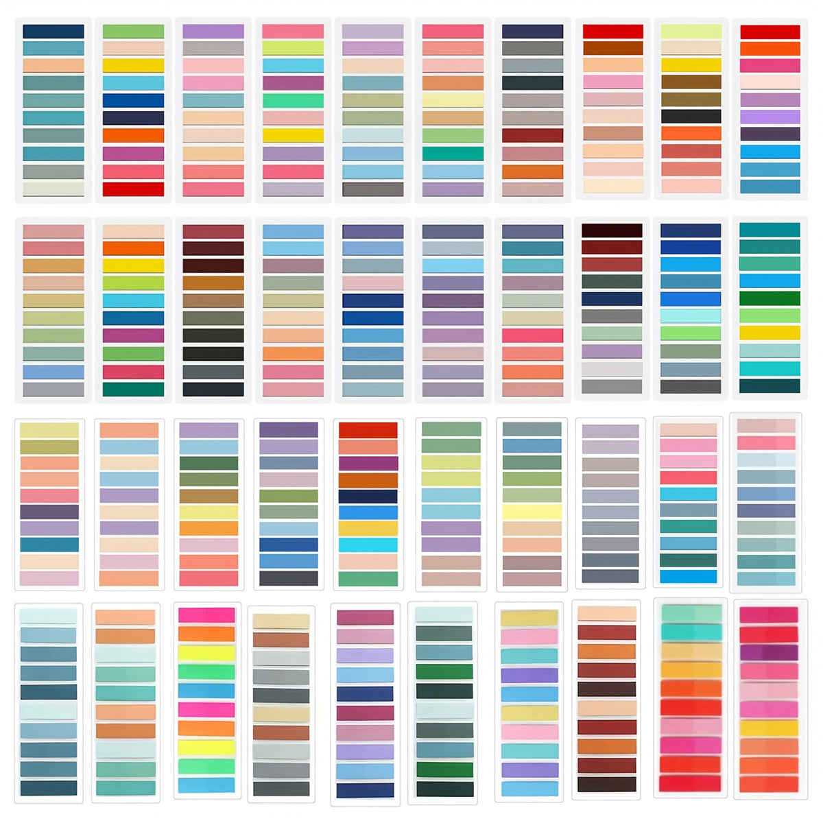 40 قطعة (8000 ورقة) ملصقات مؤشر ملونة - علامات بلاستيكية مفرغة مستطيلة شفافة للمكتب والمدرسة وتنظيم المنزل، التنظيم المنزلي | ملصقات ملونة | ملصقات شفافة