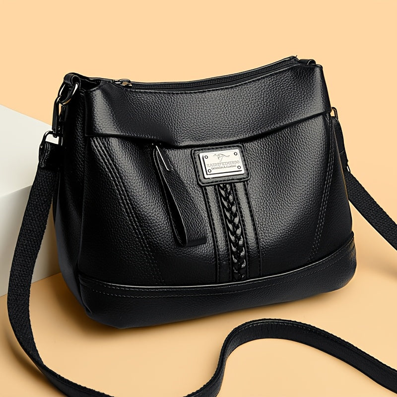 حقيبة توت نسائية عالية الجودة ناعمة فاخرة بلون سادة، حقائب كتف للنساء موضة 2025، حقيبة رسولية أنيقة