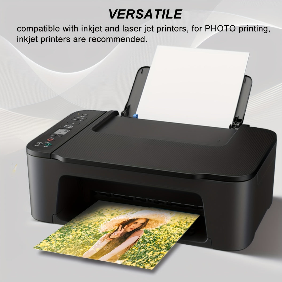 ورق صور لاصق لامع بحجم 5×7 بوصة، 100 ورقة، 12.7×17.8 سم، 135 جرام، 16.33 كجم، متوافق مع طابعات الحبر النفاث