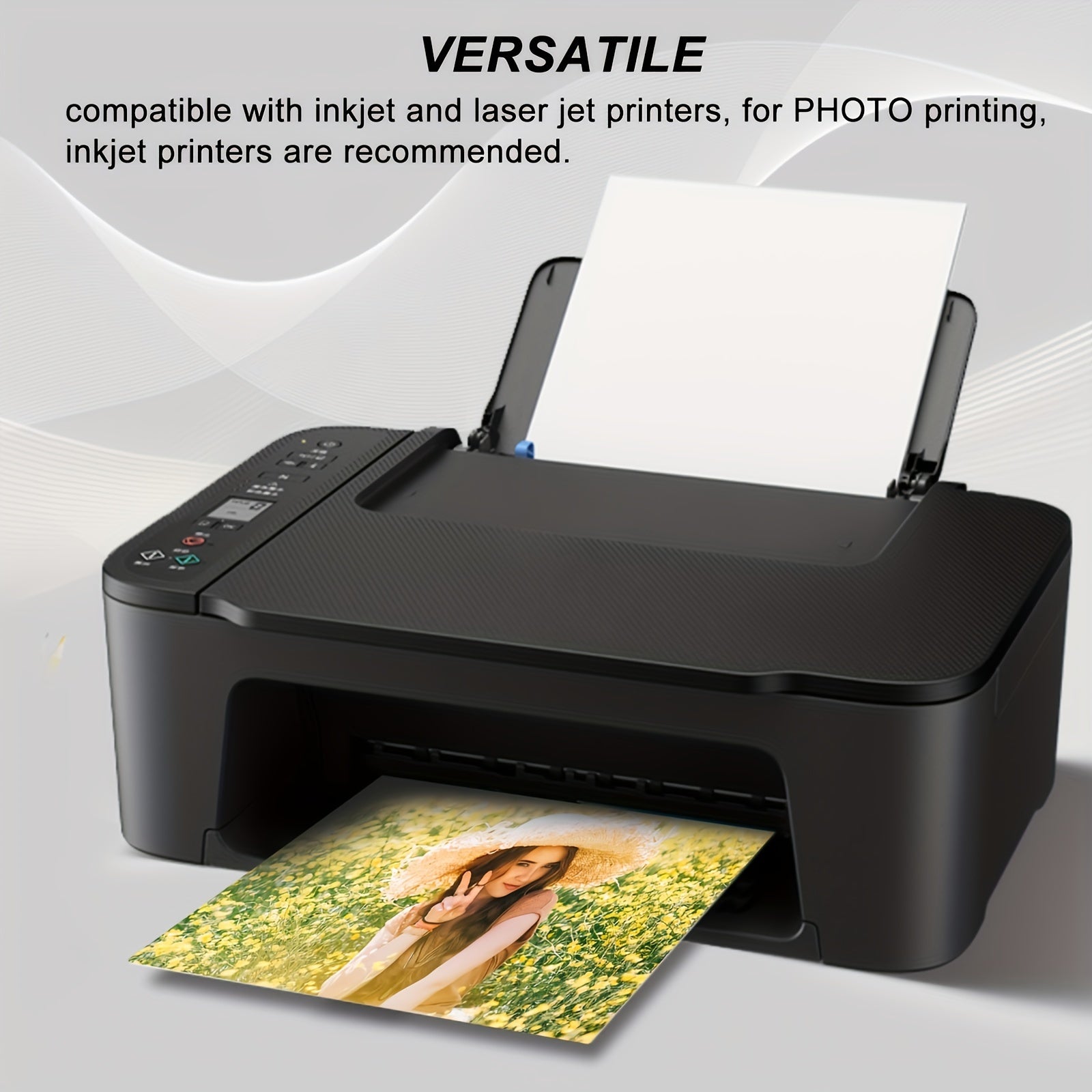 ورق صور لاصق لامع بحجم 5×7 بوصة، 100 ورقة، 12.7×17.8 سم، 135 جرام، 16.33 كجم، متوافق مع طابعات الحبر النفاث