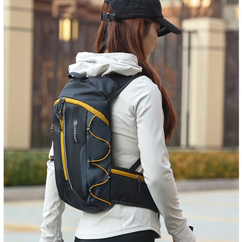 حقيبة ظهر خفيفة الوزن بسعة كبيرة للتنزه الخارجي، مادة النايلون، أسود، حزام صدر قابل للتعديل، إغلاق بسحاب، جيوب عملية، لتسلق الجبال، غسل يدوي فقط