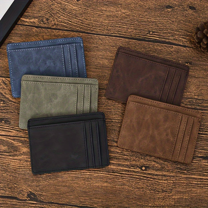 محفظة بطاقات صغيرة رفيعة وأنيقة، فتحات متعددة للبطاقات، تصميم صغير وأنيق للنساء