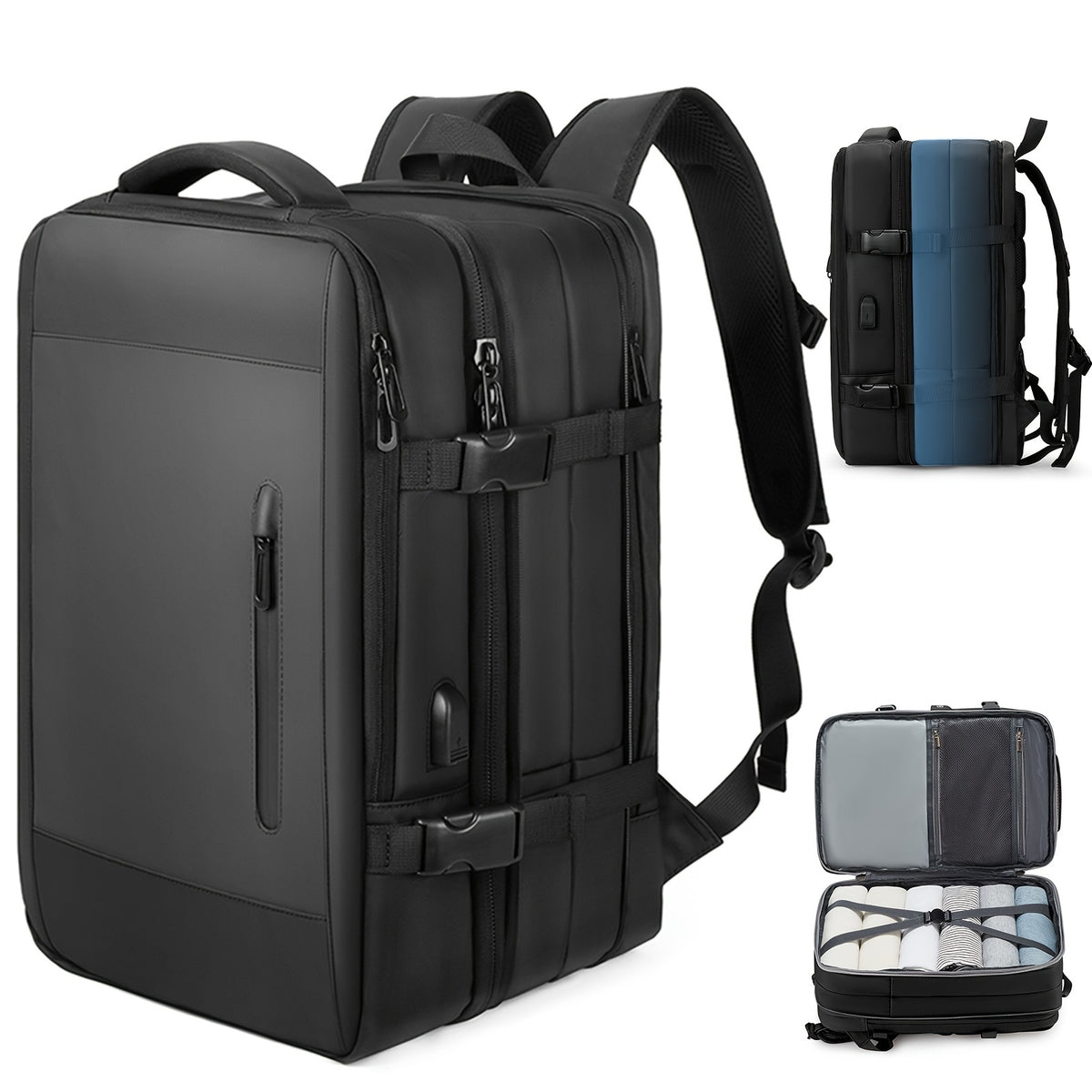 حقيبة ظهر تخزين للسفر التجاري بتصميم أنيق وتوسعة كبيرة وتخزين متعدد الاستخدامات للكمبيوتر المحمول للاستخدام اليومي