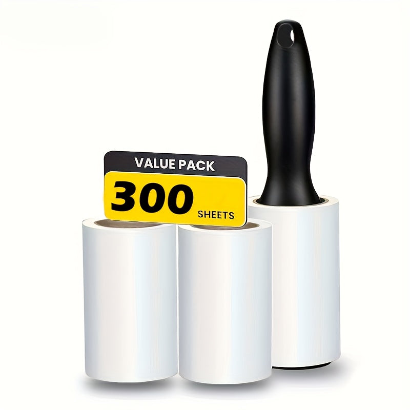 100 ورقة / بكرة، مزيل شعر الحيوانات الأليفة بالبكرة - لاصق إضافي للملابس والأثاث والسجاد - يزيل بسهولة شعر الكلاب والقطط