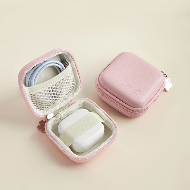 رفيق للحياة حافظة سماعات EVA مع كابل بيانات، رأس شحن، قرص U، صندوق تخزين حماية صلب U Shield، مقاوم للصدمات