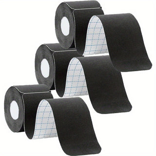 3 قطع من لاصقات العضلات المقطوعة مسبقًا بحجم 5*500 سم مع تأثير داخلي، شريط رياضي مرن ذاتي اللصق