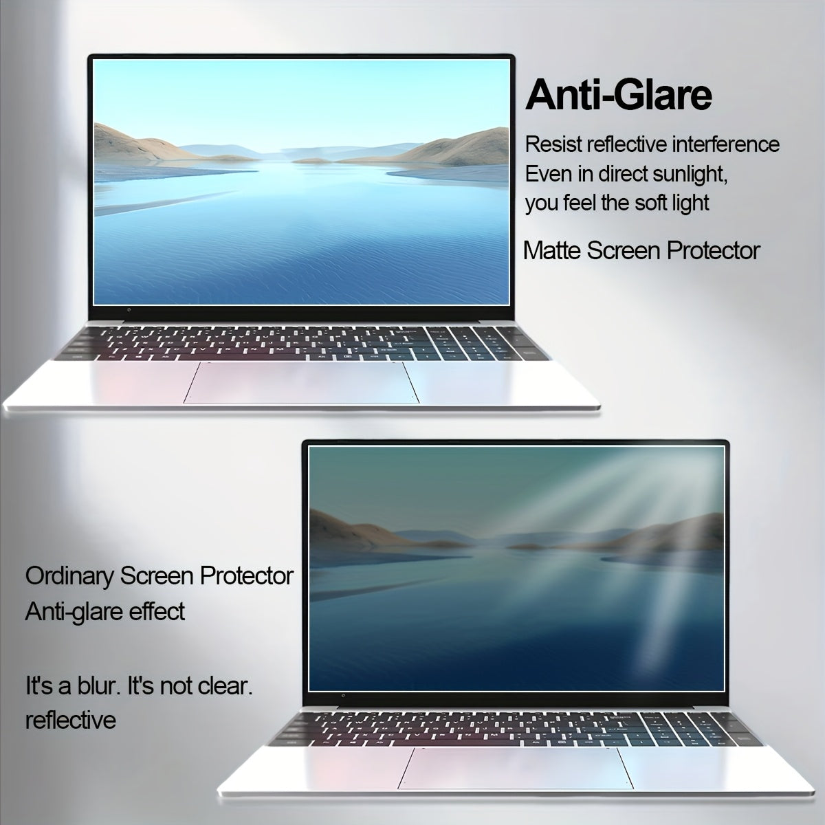 2 قطع واقيات شاشة عالية الوضوح بحجم 14 بوصة للابتوبات، مضادة لبصمات الأصابع والخدوش، تشطيب مطفي، وضوح عالي الدقة، حماية العين، نسبة الجودة إلى السُمك 16:9، طلاء مضاد لبصمات الأصابع | حامي الشاشة الخصوصيّة | عدسة عالية الدقة، واقي شاشة لاب توب