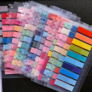 عبوة واحدة تحتوي على 2400 ورقة من 12 نمطًا، ملاحظات لاصقة شفافة PET بألوان ملونة، دفتر شفاف ذاتي اللصق مقاوم للماء، ملصقات شفافة للاستخدام المدرسي والمكتبي