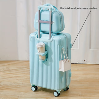 مجموعة أمتعة، حقيبة سفر صلبة بعجلات دوارة، قفل مركب متين، متينة، عصرية، أنيقة، للجنسين، للسفر للعمل والترفيه، أحجام مختلفة مع حقيبة يد مطابقة