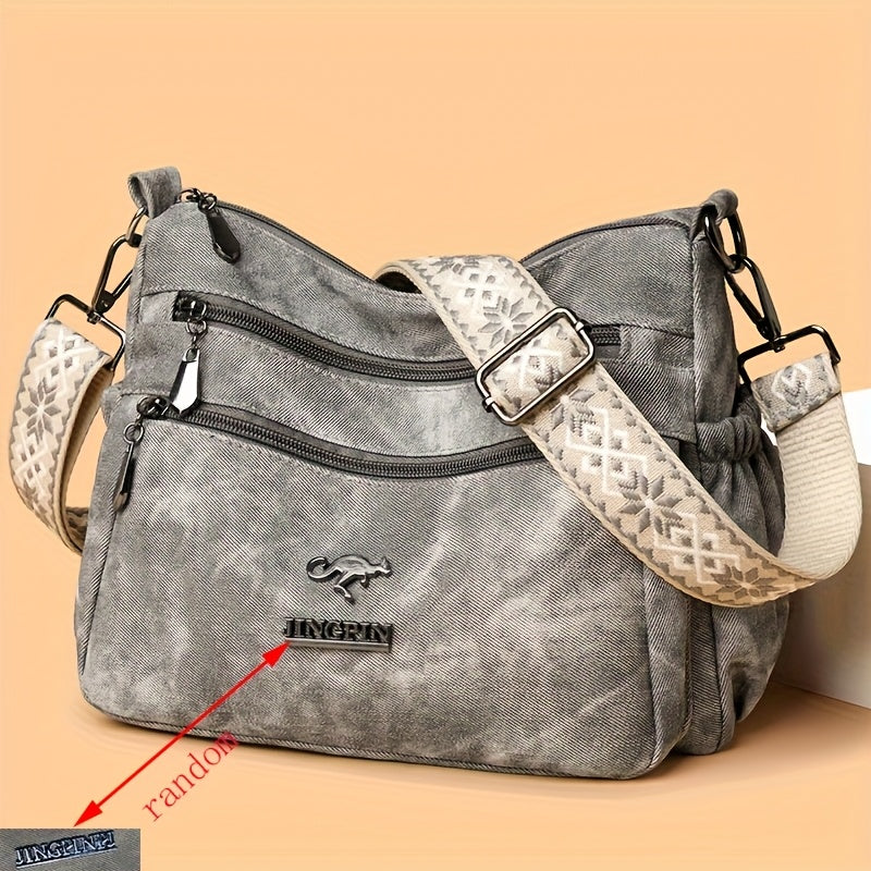 حقيبة كتف نسائية عصرية مع حزام كتف قابل للتعديل، مناسبة للسفر اليومي، والسفر، والتسوق، إلخ.