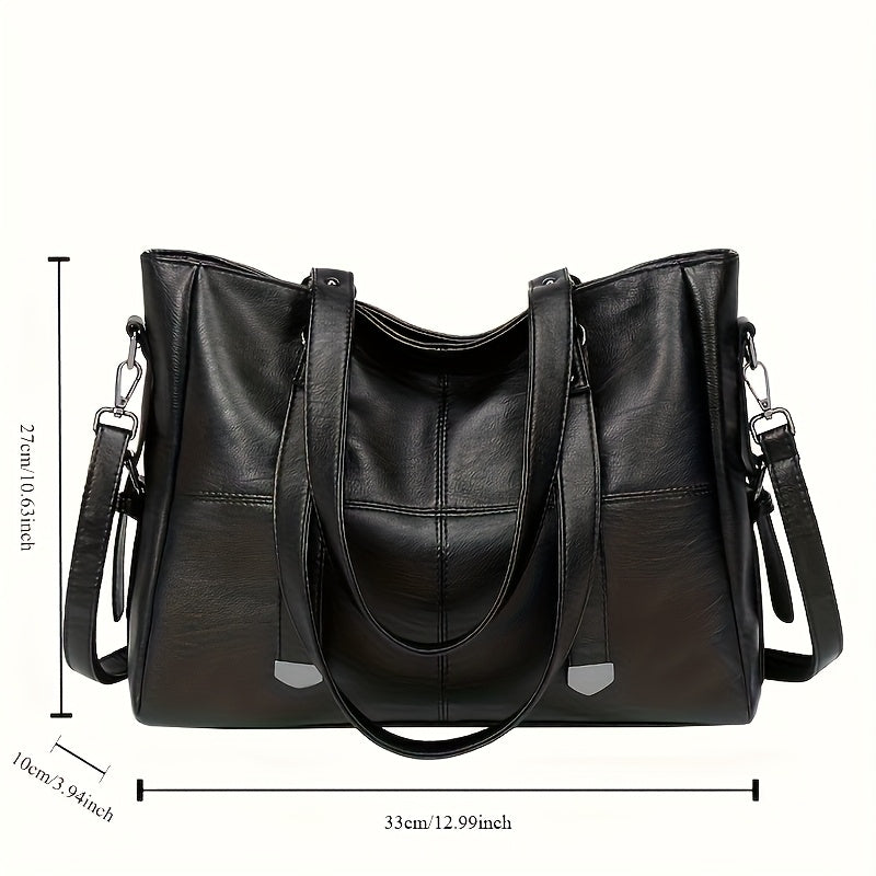 حقيبة يد كبيرة السعة جديدة أنيقة لعام 2025 مع خيار للكتف، مثالية للخروج (تتضمن حقيبة صغيرة)