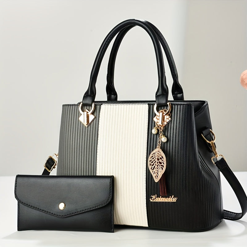 حقيبة كتف عصرية عالية الجودة متعددة الاستخدامات حقيبة كتف للنساء مجموعة متعددة الأجزاء حقيبة كبيرة السعة هدية عيد الشكر