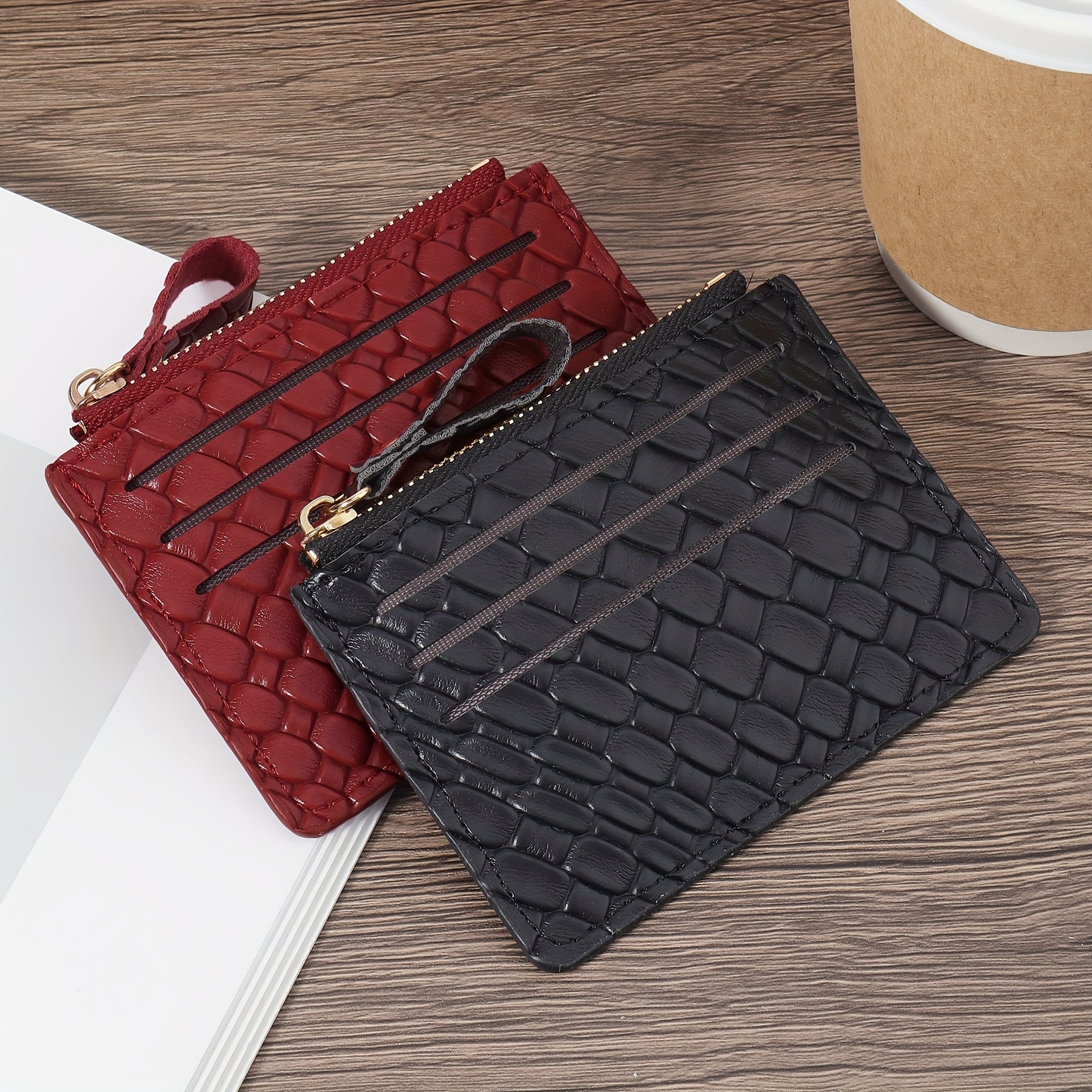 محفظة صغيرة بأسلوب عارض مع إغلاق بسحاب، حامل بطاقات رفيع مع حبل، مبطنة بالنايلون، جيب قابل للانزلاق، طلاء على الحواف، تنظيف بالقماش الجاف - محفظة عملات معدنية متعددة الطبقات للمدرسة والضروريات العودة للمدرسة