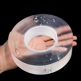 3 لفات / 1 رول شريط لاصق ثنائي الجانب عالي التحمل، نسخة سميكة بسمك 2 مم، قابل لإعادة الاستخدام ولا يترك أثرًا، شريط لاصق قوي متعدد الوظائف وقابل للفصل والغسل شفاف بناء على النانو، مناسب للمنزل والمكتب ولوازم الالتصاق في المركبات