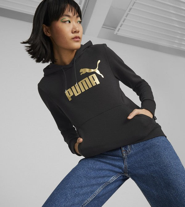 Ess+ Metallic Logo Long Sleeves Hoodie