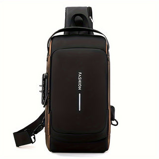 حقيبة صدر نايلون أنيقة للرجال مع قفل بكلمة مرور - كاجوال، إغلاق بسحاب، مثالية للخروجات، حقيبة كروسبودي، اتجاه الموضة