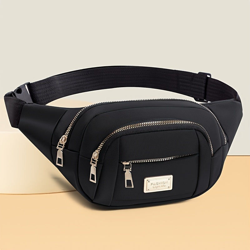 حقيبة خصر نايلون للجنسين 1 قطعة - حقيبة كروس قابلة للتعديل مع أقسام بسحاب متعددة، تصميم مدمج للسفر والصالة الرياضية والاستخدام اليومي - 7 ألوان (بنفسجي فاتح، أزرق داكن، بورجوندي، أحمر، أصفر، أسود)، حقيبة صغيرة كروسبادي، إغلاق بسحاب آمن