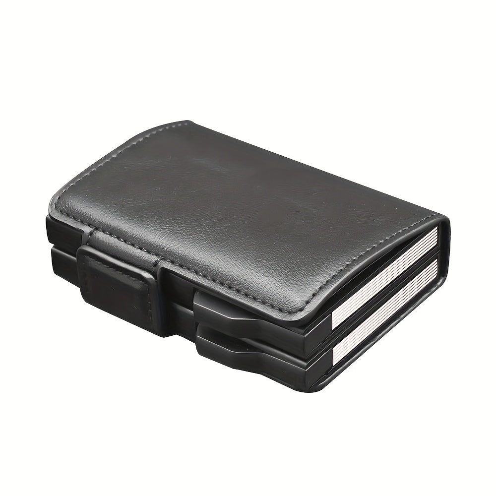 2025 حافظة بطاقات جديدة بسعة كبيرة مزدوجة الطبقات مضادة للقرص الرقمي RFID محمية - حقيبة سحرية لحمل البطاقات للرجال