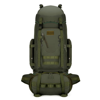 حقيبة ظهر كبيرة السعة 100 لتر خفيفة الوزن للرجال والنساء، مصنوعة من البوليستر المتين، أحزمة قابلة للتعديل، متعددة الأقسام والجيوب، مثالية للتخييم والسفر، معدات التخييم | حقيبة ظهر بأحزمة قابلة للتعديل | سحابات متينة