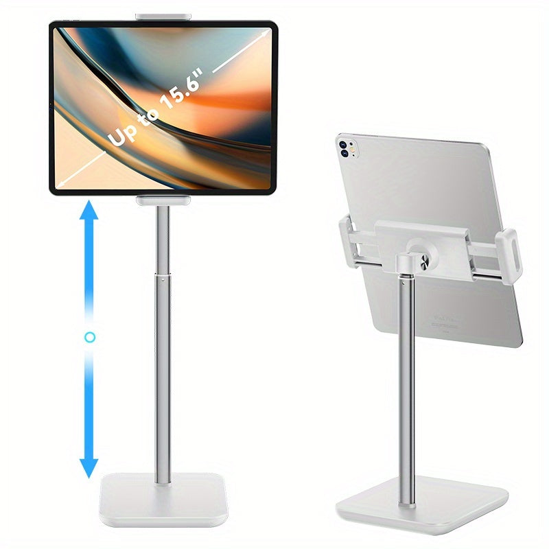 حامل لوحي من الألومنيوم بزاوية 360 درجة - قاعدة سوداء متينة بسطح ناعم، مثالية لمشاهدة الفيديوهات والقراءة والمزيد، حامل لوحي|حامل لوحي حديث|تصميم متين، حامل لوحي