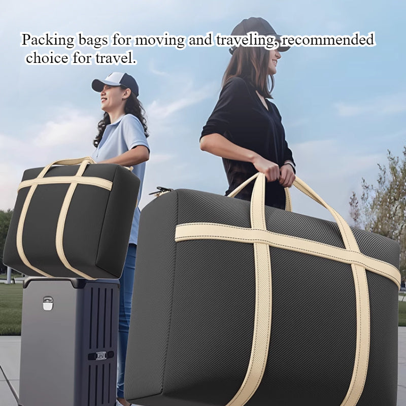 4 قطع أكياس تخزين كبيرة السعة مقاومة للماء مع سحاب، منظمات ملابس وستائر متعددة الاستخدام للسفر والتنقل والتخزين المنزلي، حقائب سفر بتصميم مقبض متين، قماش متين، حل تخزيني مثالي للاستخدام المتكرر