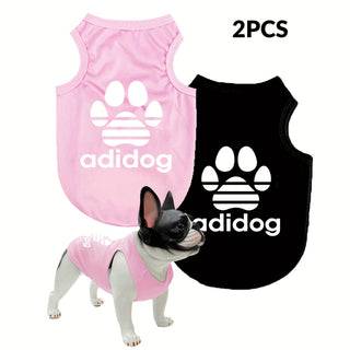 2 قطعة من طبعة مخالب ونمط الحروف المضادة للقرص والتنفس للكلاب والقطط - تقلل التهوية، العزل الحراري، مثالية للاستخدام في الأماكن المغلقة/الخارجية، سترة الكلب | سترة تنفس | نسيج غير منسوج