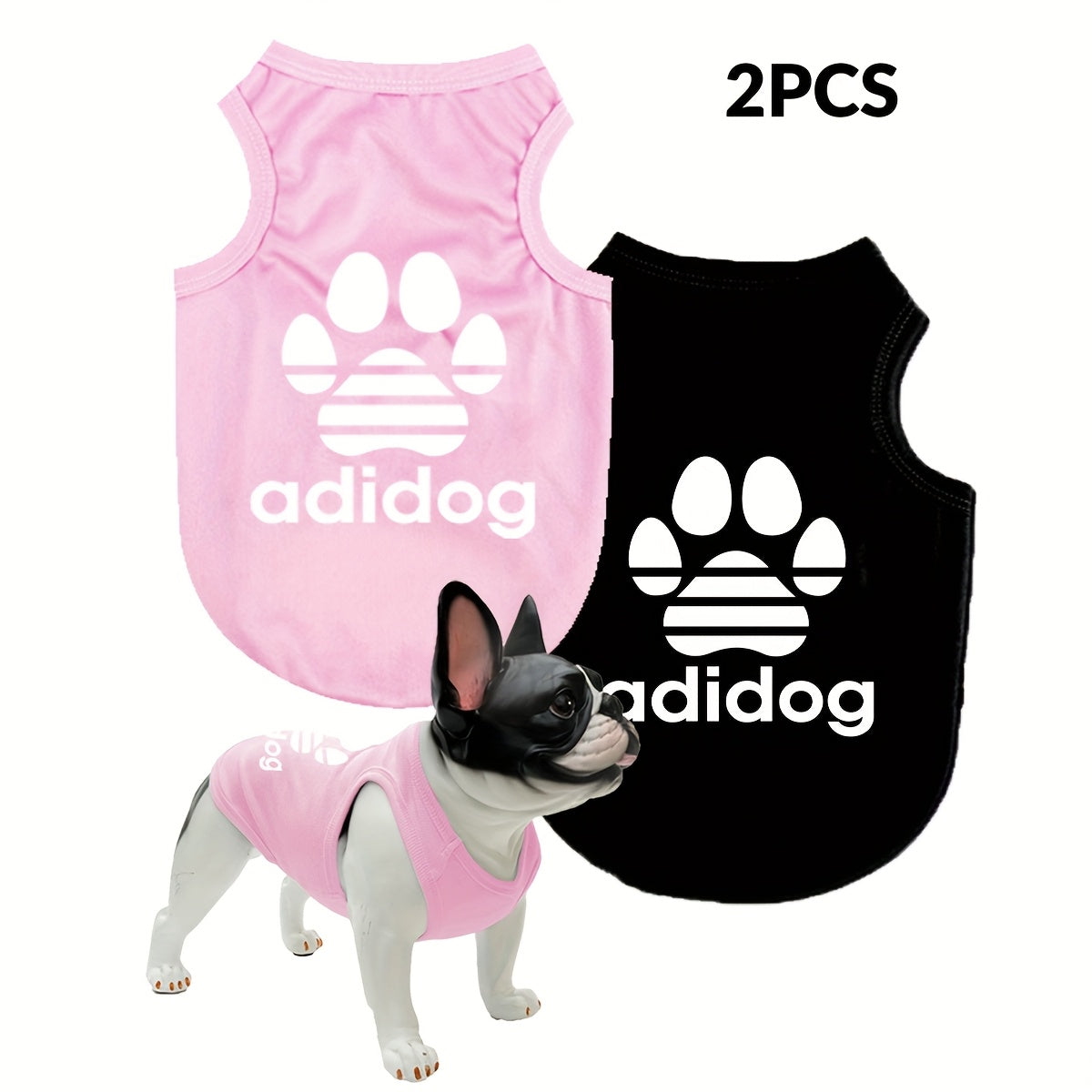 2 قطعة من طبعة مخالب ونمط الحروف المضادة للقرص والتنفس للكلاب والقطط - تقلل التهوية، العزل الحراري، مثالية للاستخدام في الأماكن المغلقة/الخارجية، سترة الكلب | سترة تنفس | نسيج غير منسوج