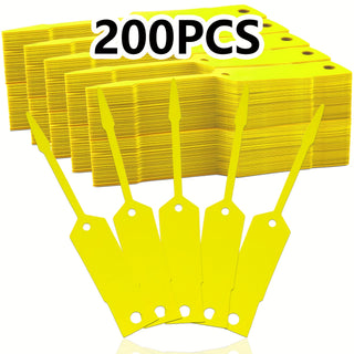 200 قطعة من ملصقات مفاتيح السيارة ذاتية القفل، ملصقات أجزاء السيارات ذاتية القفل (4 1/2 × 3/4 بوصة، صفراء) لمستلزمات مكتب متجر السيارات