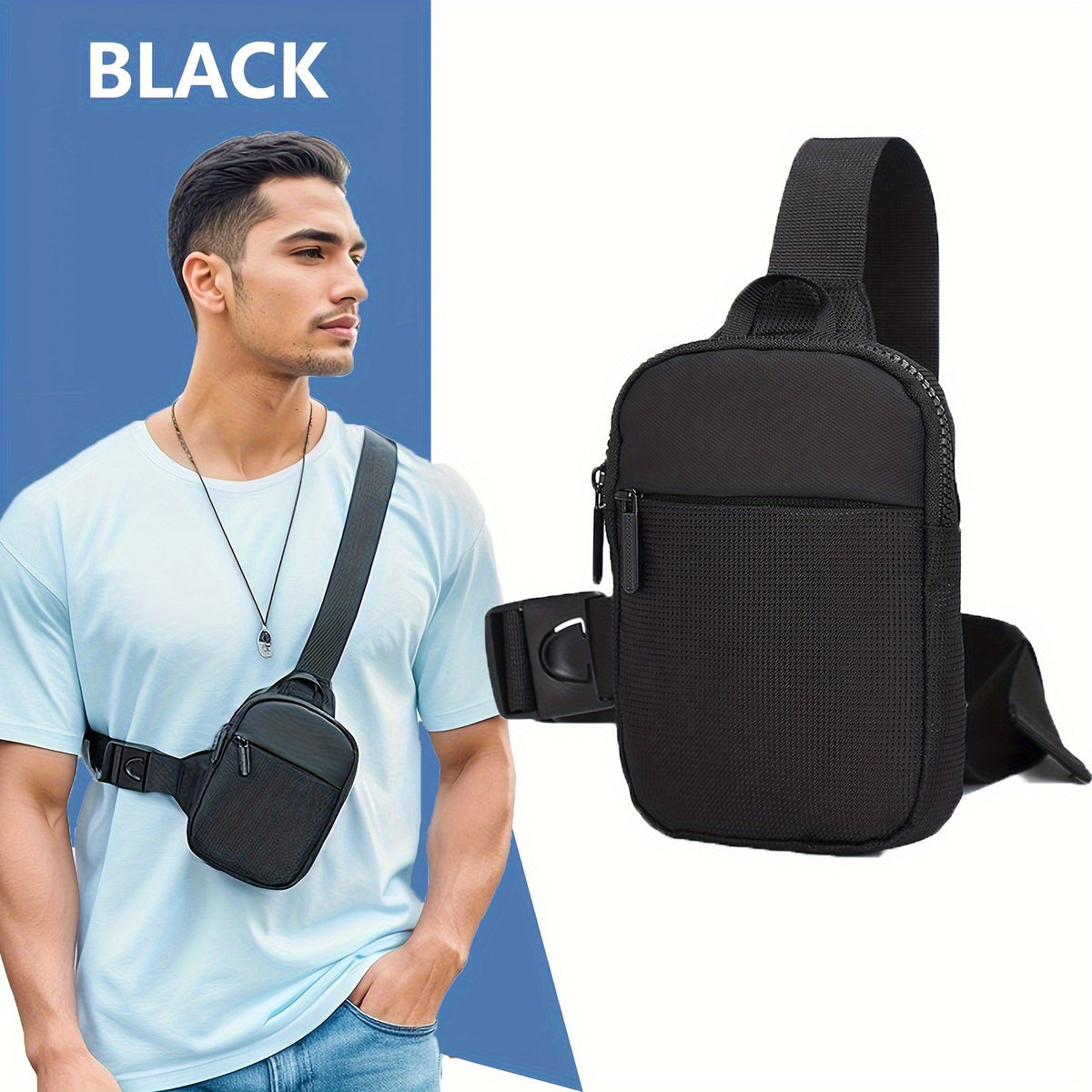 حقيبة كروسبودي للرجال خفيفة الوزن - مثالية للسفر والمشي لمسافات طويلة!