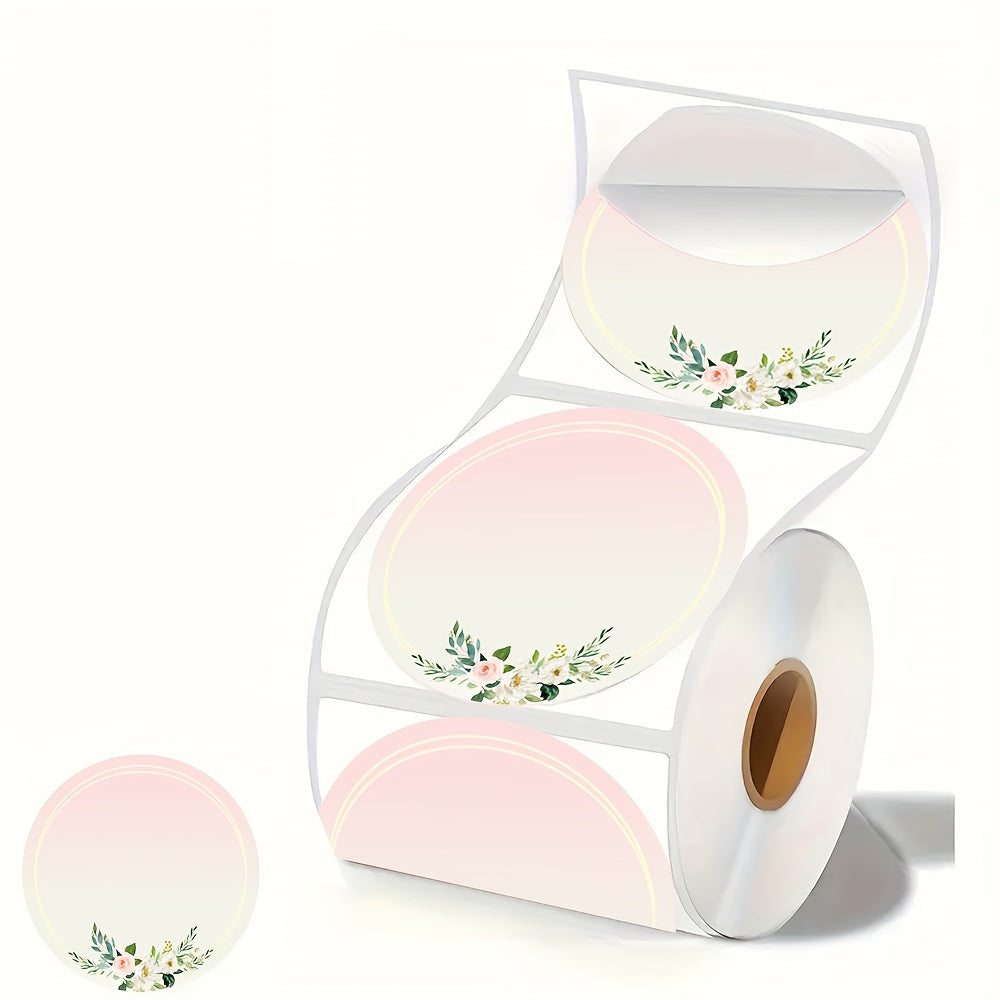 500 قطعة من ملصقات حرارية مباشرة لطقم زهور، بحجم 5.08x5.08 سم، مصنوعة من ورق، ملصقات مطبوعة متعددة الأغراض لشركات صغيرة، لعناوين، أسماء، الشحن، وتصنيف الألوان