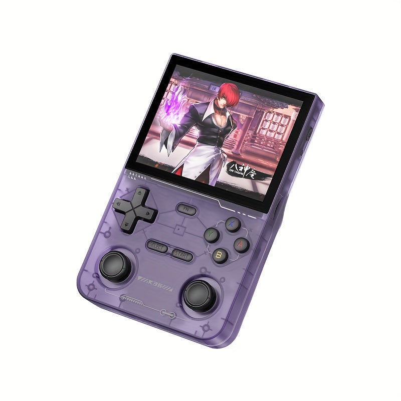 جهاز ألعاب محمول يدوي مع عصري ثنائي 3D، بطاقة ذاكرة 64 جيجابايت، زرين خلفيين L/R مُحدثان حديثًا، شاشة ملونة عالية الدقة بحجم 3.5 بوصة، مقبض مريح، سهل الحمل