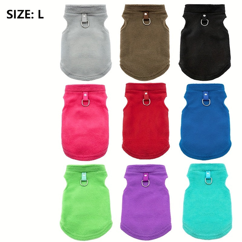 9 قطع من سترات الكلاب الناعمة من الفليس مع مرفق للمقود - ملابس دافئة للحيوانات الأليفة للكلاب والقطط الصغيرة إلى المتوسطة، متينة وتسمح بالتنفس، مثالية للتشيهواهوا، يوركيز، شيه تزو، بوميرانيان، بيشون، يوركيز، البولدوج الفرنسي - مثالية للدفء والأناقة في الش