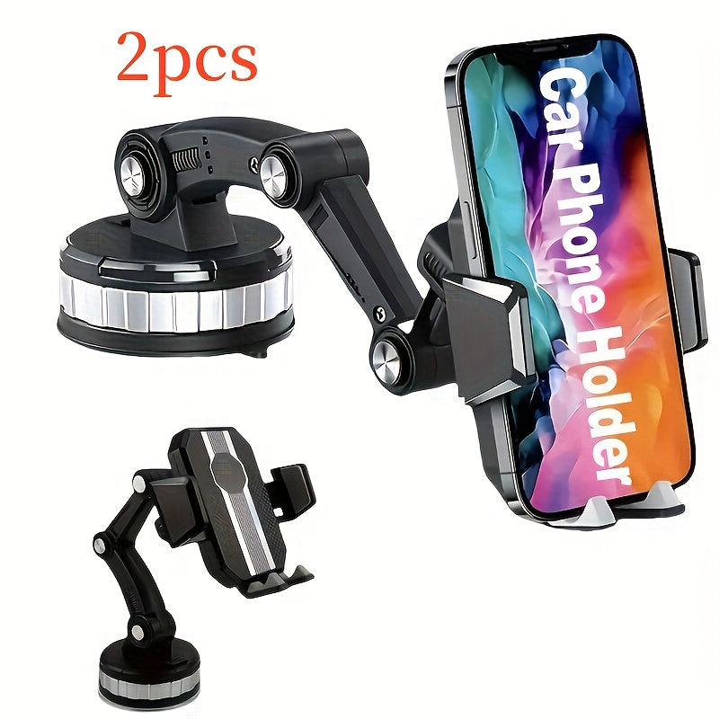 حامل هاتف السيارة القابل للدوران 360° بنقرة واحدة، حامل الهاتف بالشفاط العالمي للوحة القيادة، شفط قوي، مناسب لمعظم الهواتف