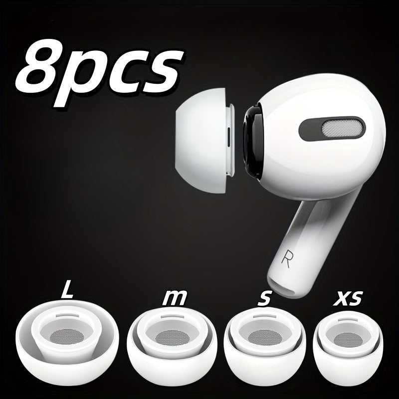 8 قطع من خطاف الأذن المضاد للانزلاق من السيليكون الناعم لسماعات الرأس - أبيض، يناسب مختلف أنماط السماعات، ملابس مريحة، ملحقات السماعات | تصميم بسيط | سماعات رأس متينة