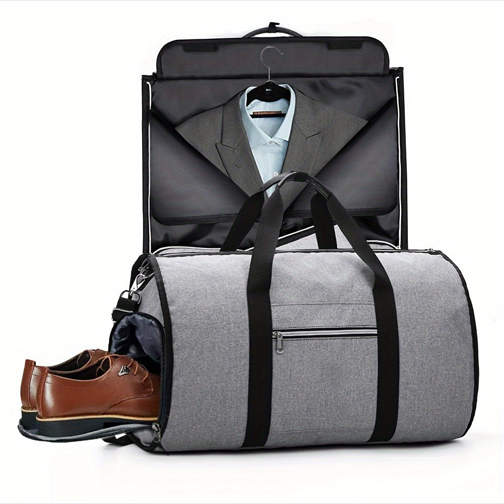 حقيبة تنظيم السفر متعددة الاستخدامات - بوليستر متين، أسود ورمادي، مثالية لتعبئة الملابس والأحذية والإكسسوارات، حقيبة أساسيات السفر | حقيبة سفر أنيقة | حقيبة قماش متينة، حقيبة تنظيم السفر