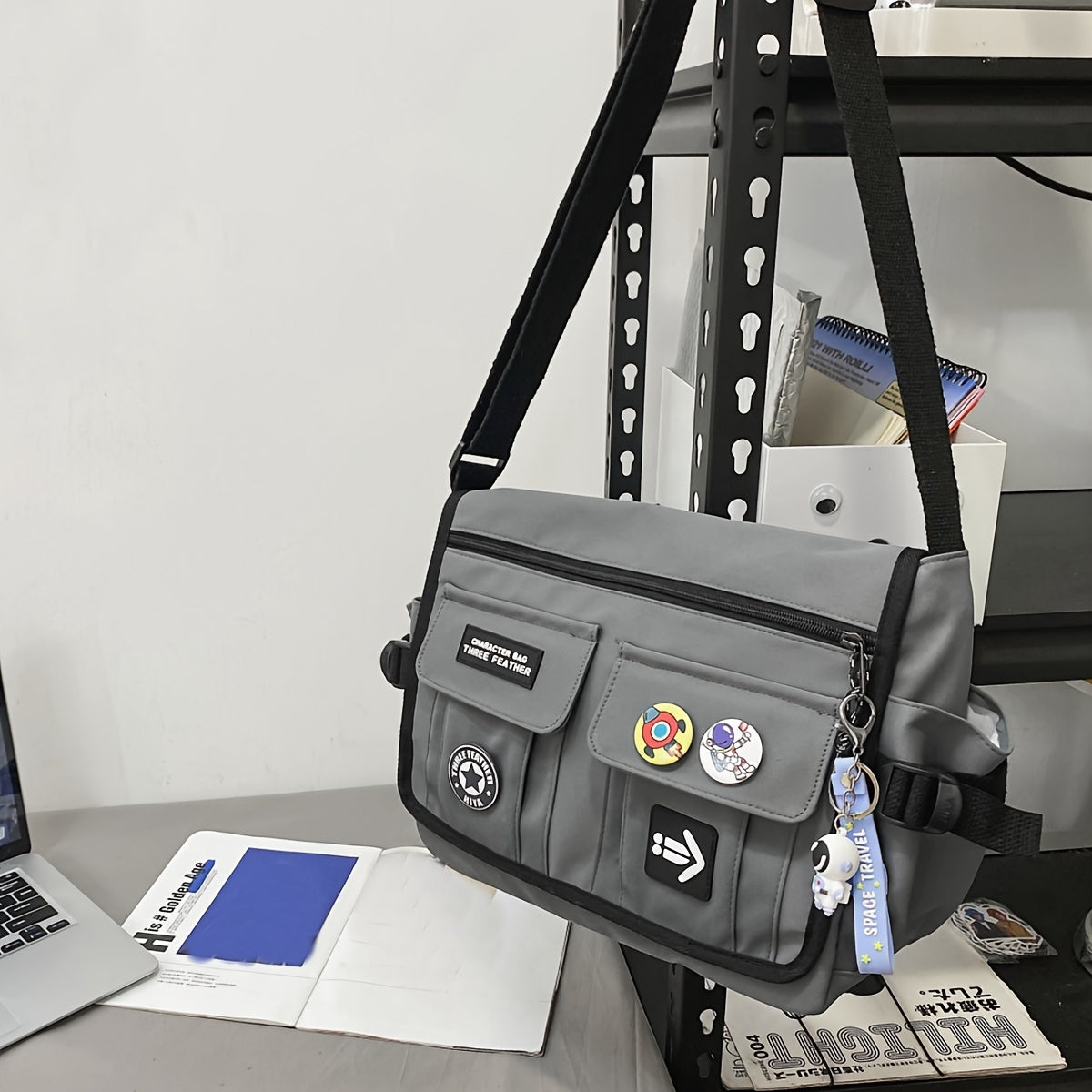 حقيبة رسول دراجة للرجال حقيبة كتف قابلة للتعديل قابلة للطي حقيبة كتف للطلاب حقيبة كتف مائلة حقيبة كتاب منظم مستندات ورقية حقيبة تابلت