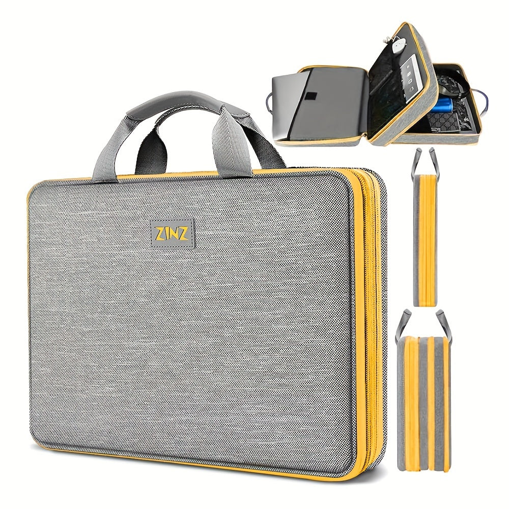 حقيبة كمبيوتر محمول قابلة للتوسيع من زينز - بوليستر متين، متوافق مع إدارة أمن الطيران، حقيبة كمبيوتر محمول بحجم 15.6-16 بوصة مع عدة أقسام، للاستخدام في السفر والأعمال، منظم كمبيوتر محمول | حقيبة كمبيوتر محمول أنيقة | حقيبة كمبيوتر محمول متينة، حقيبة كمبيو
