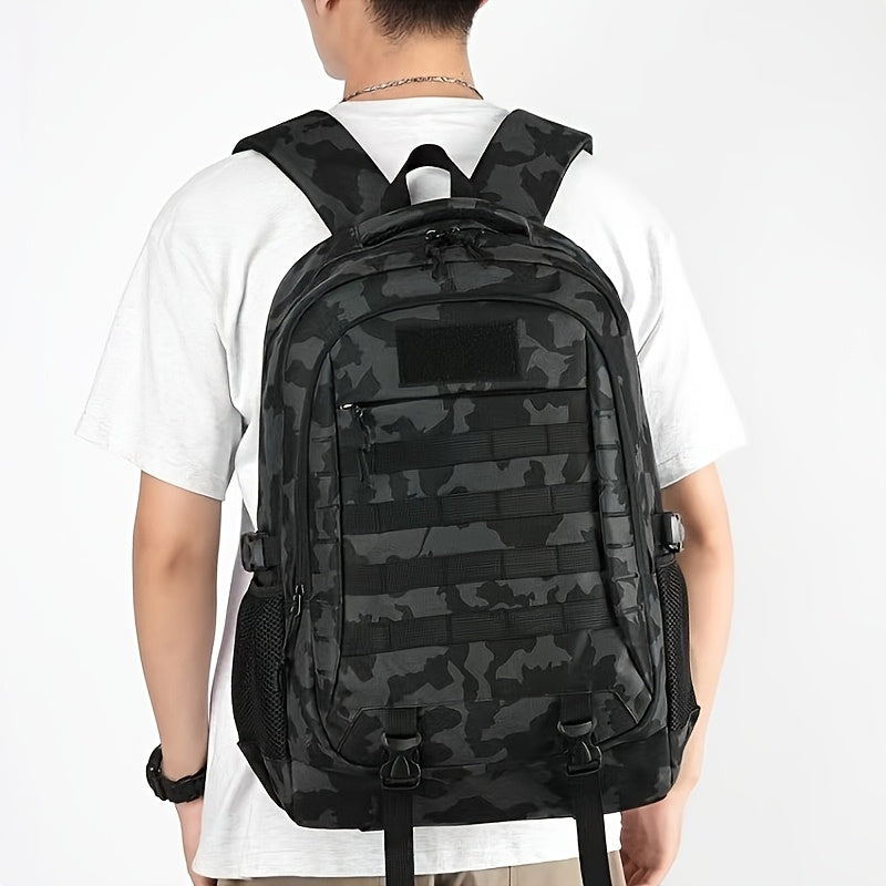 حقيبة ظهر تكتيكية للهواء الطلق، حقيبة ظهر للسفر والتنزه، حقيبة ظهر متعددة الاستخدامات بسعة كبيرة، مثالية للتخييم والسفر والمشي لمسافات طويلة. مناسبة للجنسين