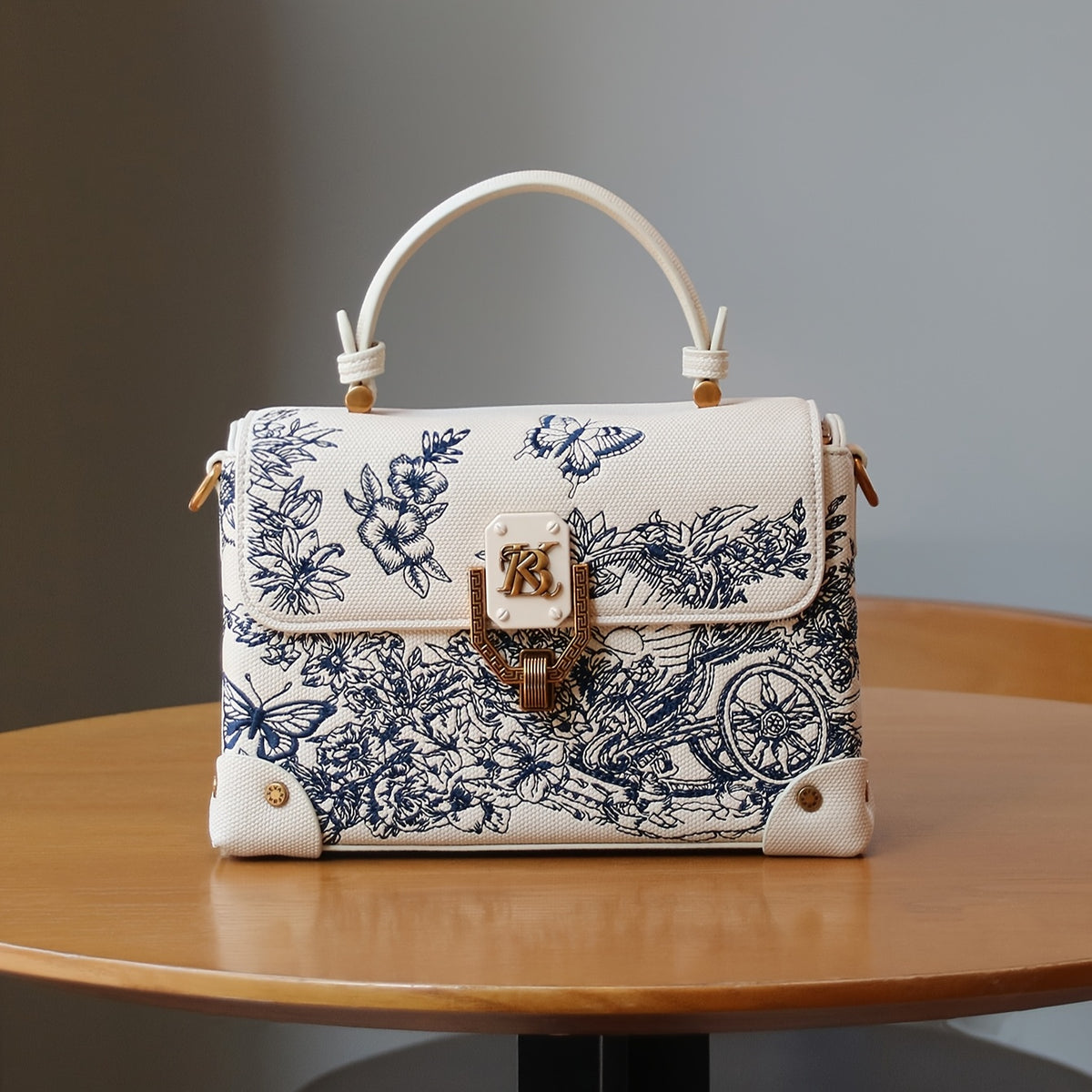 حقيبة يد نسائية أنيقة بياقة بيضاء مطرزة مع حزام قابل للتعديل، تصميم فاخر خفيف الوزن، حقيبة كروس مربعة صغيرة مع إغلاق خاص بإبزيم قفل، صناعي، حقائب يد للسيدات