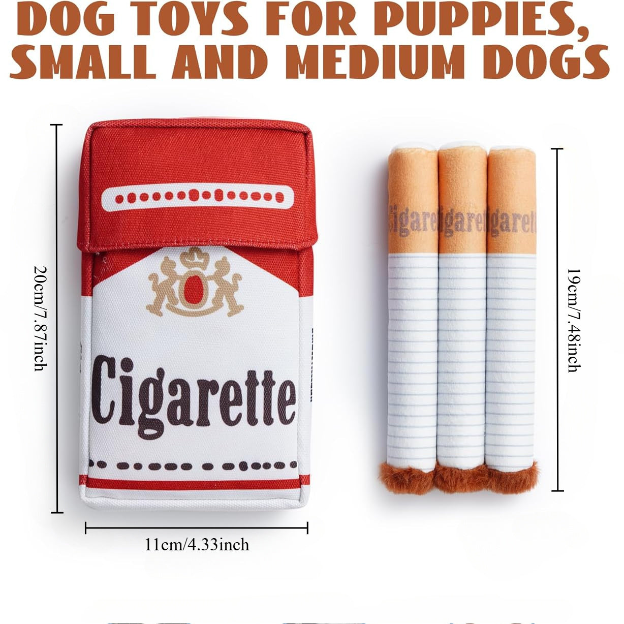 مجموعة من 3 ألعاب قماشية على شكل سجائر للكلاب، مصنوعة من مواد متينة بدون حشو، مناسبة للعب مع الكلاب الصغيرة إلى المتوسطة، مجموعة هدايا لملحقات الكلاب بدون بطارية.