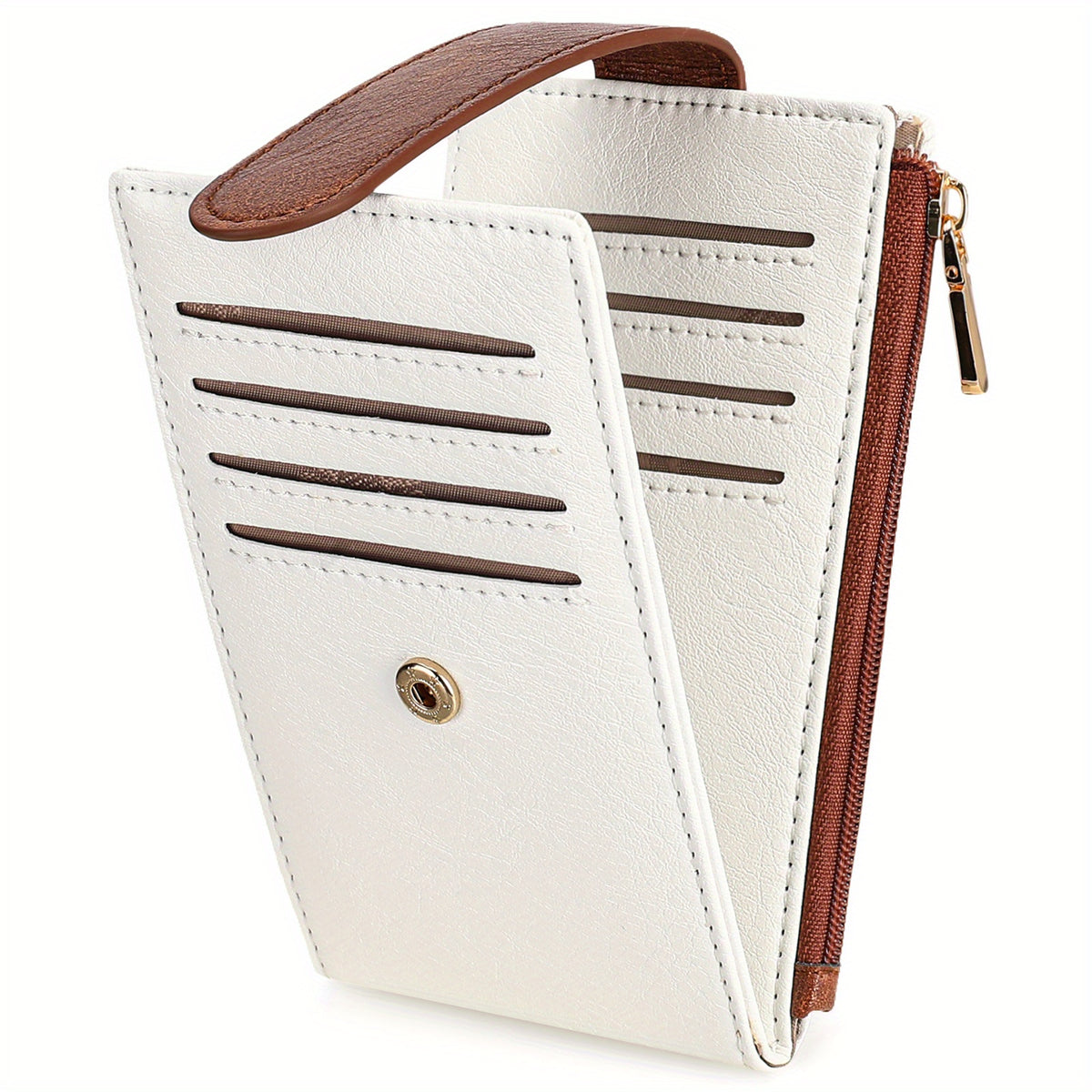 حامل بطاقات نسائي عتيق، فتحات متعددة للبطاقات، محفظة صغيرة مع حجب RFID، إغلاق بإبزيم، بطانة من البوليستر، مادة، سهل التنظيف، تخزين آمن لبطاقات الائتمان والنقود الأساسية.