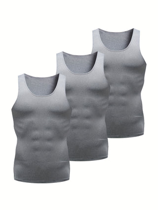 3 قطع سترة رجالية ضيقة مريحة للتدريب الخارجي والجري وكرة السلة وكرة القدم، قابلة للتمدد بسرعة الجفاف وتسمح بالتهوية، هدايا ربيعية/صيفية