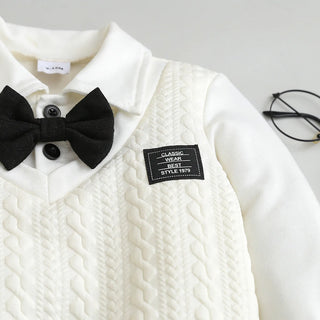 academic two-piece polo shirt طقم for أولاد handmade كاجوال foreign ستايل cotton fabric for خريف handsome baby ولد's clothing