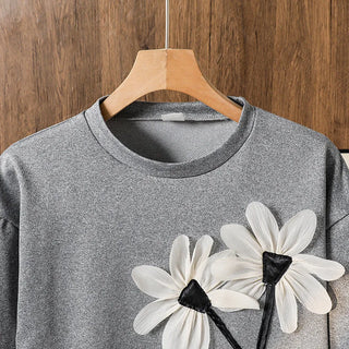 خريف موضة 2025 بنات clothing طقم cross-border design موضة 2025 جديد foreign ستايل three-dimensional flower أكمام طويلة jacket بليسيه