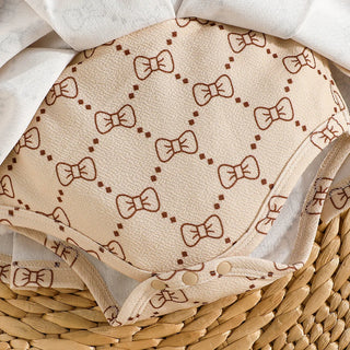 baby بنت sweet fashion جمبسوت beige triangle hat headscarf matching socks-2pcs cotton clothing طقم for ربيع وخريف