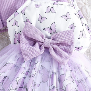 baby بنت's ربيع خريف gentle purple dream wind بدلة solid color coat butterfly floral printed daily boutique جديد 2 pieces