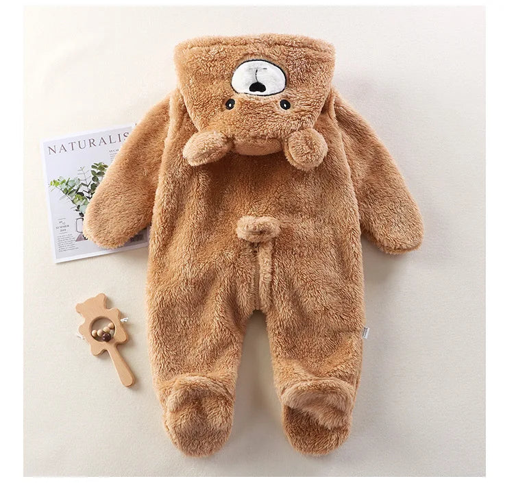 baby home onesie خريف and شتاء baby cute cartoon panda rabbit bear onesie go out plush overalls