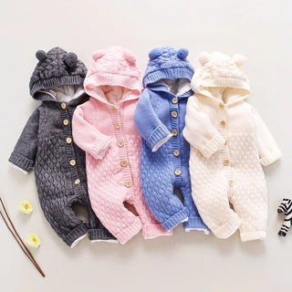 baby knitted قطعة واحدة halo clothes ربيع وخريف newborn clothing men and women baby sweater cute warm crawling clothes